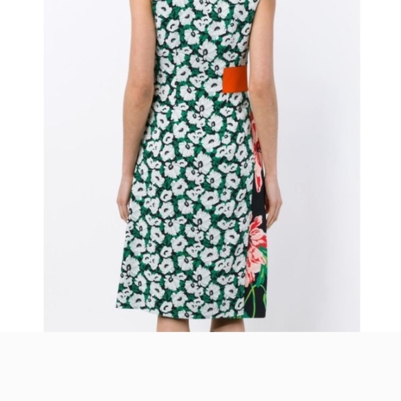 Stella McCartney Black Floral Colorblock Sleeveless Wrap Dress size 44 - Picture 3 of 7